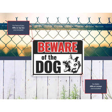 Load image into Gallery viewer, Sign Crush 'Beware of the Dog' Heavy Duty Plastic PVC Sign, Large 14x10 Red