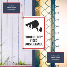 Load image into Gallery viewer, Sign Crush 'Video Surveillance 4' Heavy Duty Plastic PVC Sign, Large 10x14 Red