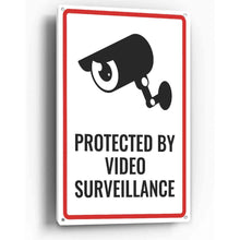 Load image into Gallery viewer, Sign Crush 'Video Surveillance 4' Heavy Duty Plastic PVC Sign, Large 10x14 Red