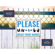 Load image into Gallery viewer, Sign Crush 'PLEASE Wash Your Hands' Heavy Duty Plastic PVC Sign, Large 14x10 White