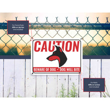 Load image into Gallery viewer, Sign Crush 'CAUTION Dig Will Bite' Heavy Duty Plastic PVC Sign, Large 14x10, Red
