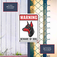 Load image into Gallery viewer, Sign Crush 'Warning Beware of Dog' Heavy Duty Plastic PVC Sign, Large 10x14 Red