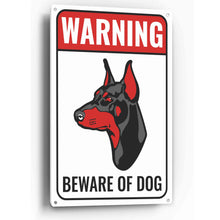 Load image into Gallery viewer, Sign Crush 'Warning Beware of Dog' Heavy Duty Plastic PVC Sign, Large 10x14 Red