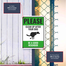 Load image into Gallery viewer, Sign Crush 'Clean Up After Your Dog' Heavy Duty Plastic PVC Sign, Large 10x14 Red
