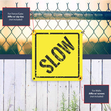 Load image into Gallery viewer, Sign Crush 'SLOW' Heavy Duty Plastic PVC Sign, Large 14x14 Red