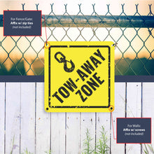 Load image into Gallery viewer, Sign Crush 'Tow-Away Zone' Heavy Duty Plastic PVC Sign, Large 14x14 Red