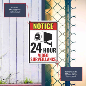 Sign Crush 'Video Surveillance 2' Heavy Duty Plastic PVC Sign, Large 10x14 Blue