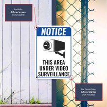 Load image into Gallery viewer, Sign Crush &#39;Video Surveillance 5&#39; Heavy Duty Plastic PVC Sign, Large 10x14 Blue
