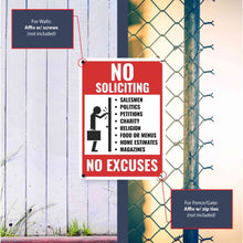 Load image into Gallery viewer, Sign Crush &#39;Absolutely NO Soliciting&#39; Heavy Duty Plastic PVC Sign, Large 10x14 Red
