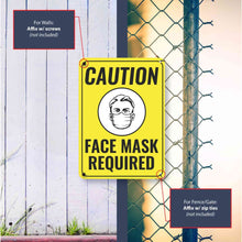 Load image into Gallery viewer, Sign Crush &#39;CAUTION Face Mask Required&#39; Heavy Duty Plastic PVC Sign, Large 10x14 Yellow
