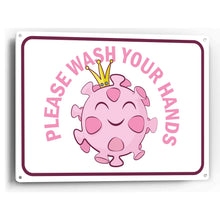 Load image into Gallery viewer, Sign Crush &#39;Please Wash Hands&#39; Heavy Duty Plastic PVC Sign, Large 14x10 White
