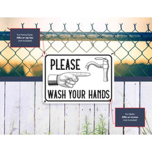 Load image into Gallery viewer, Sign Crush &#39;Please Wash You Hands Vintage&#39; Heavy Duty Plastic PVC Sign, Large 14x10 Brown
