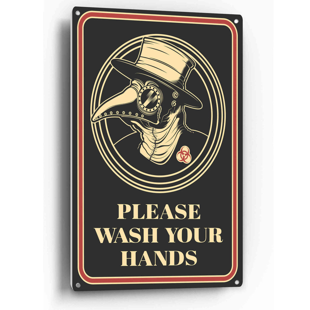 Sign Crush 'Doctor's Orders, Wash Your Hands' Heavy Duty Plastic PVC Sign, Large 10x14 Black