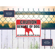 Load image into Gallery viewer, Sign Crush &#39;CAUTION Beware of Dog&#39; Heavy Duty Plastic PVC Sign, Large 14x10, Red
