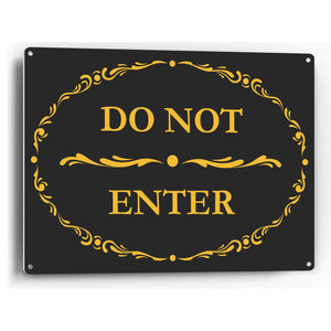 Sign Crush 'Do Not Enter' Heavy Duty Plastic PVC Sign, Large 14x10, Black