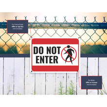 Load image into Gallery viewer, Sign Crush &#39;DO NOT ENTER&#39; Heavy Duty Plastic PVC Sign, Large 14x10, Red
