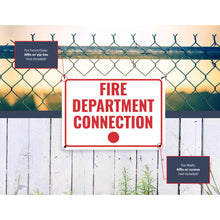 Load image into Gallery viewer, Sign Crush &#39;Fire Department Connection&#39; Heavy Duty Plastic PVC Sign, Large 14x10, White
