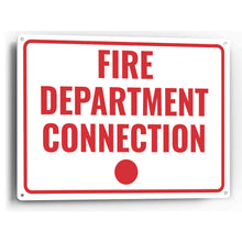 Load image into Gallery viewer, Sign Crush &#39;Fire Department Connection&#39; Heavy Duty Plastic PVC Sign, Large 14x10, White
