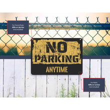 Load image into Gallery viewer, Sign Crush &#39;NO Parking Anytime&#39; Heavy Duty Plastic PVC Sign, Large 14x10, Black
