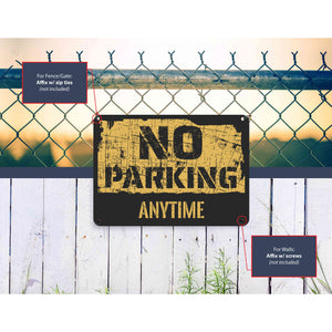 Sign Crush 'NO Parking Anytime' Heavy Duty Plastic PVC Sign, Large 14x10, Black