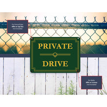 Load image into Gallery viewer, Sign Crush &#39;Private Drive&#39; Heavy Duty Plastic PVC Sign, Large 14x10, Green
