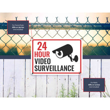 Load image into Gallery viewer, Sign Crush &#39;24 Hour Video Surveillance&#39; Heavy Duty Plastic PVC Sign, Large 14x10, White
