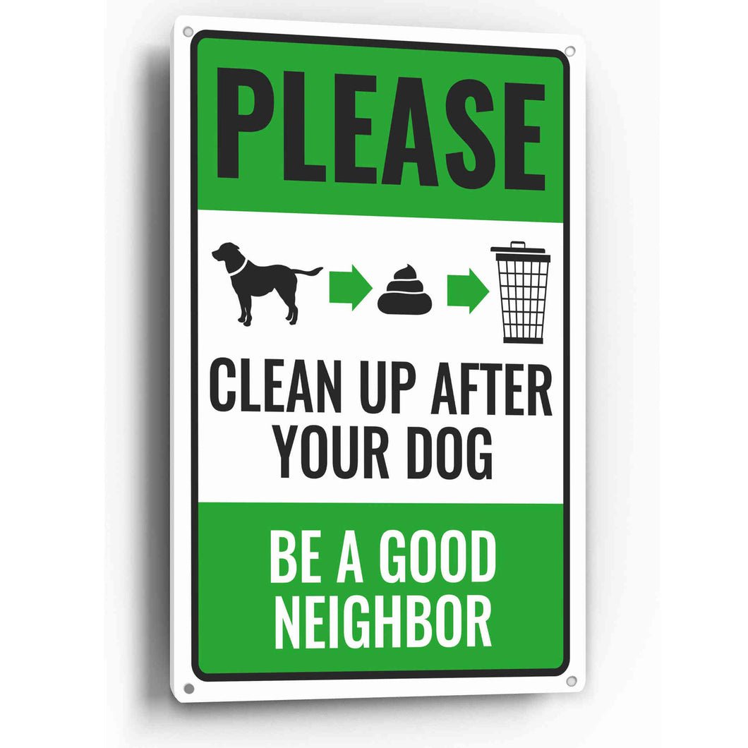 Sign Crush 'Please Clean Up After Your Dog' Heavy Duty Plastic PVC Sign, Large 10x14 Red