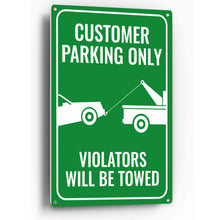 Load image into Gallery viewer, Sign Crush &#39;Customer Parking Only&#39; Heavy Duty Plastic PVC Sign, Large 10x14 Red
