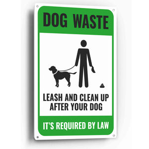 Sign Crush 'Dog Waste' Heavy Duty Plastic PVC Sign, Large 10x14 Red