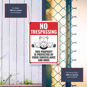 Sign Crush 'No Trespassing' Heavy Duty Plastic PVC Sign, Large 10x14 Red