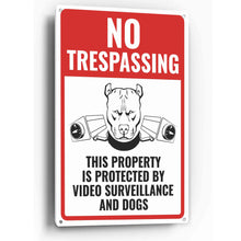 Load image into Gallery viewer, Sign Crush &#39;No Trespassing&#39; Heavy Duty Plastic PVC Sign, Large 10x14 Red
