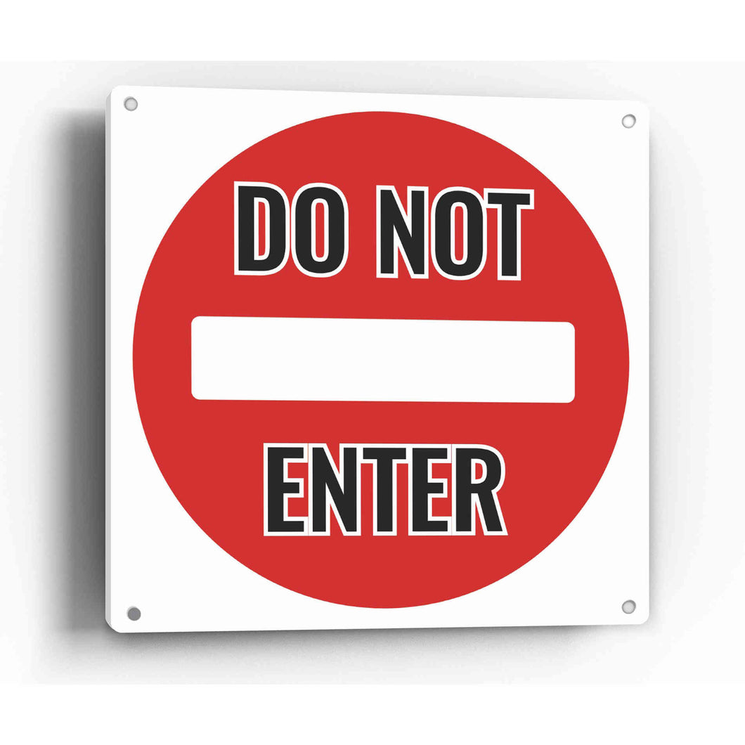 Sign Crush 'DO NOT ENTER' Heavy Duty Plastic PVC Sign, Large 14x14 Red